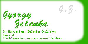 gyorgy zelenka business card